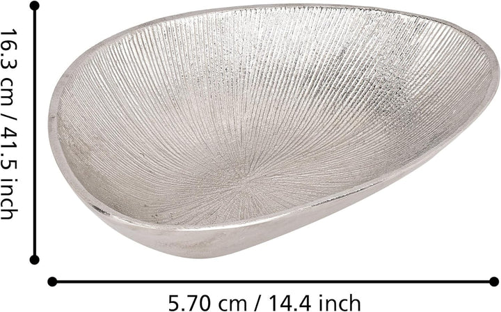 EGLO LIVING Dekoschale Forleyet, elegante Schale zum Dekorieren, Dekoteller handmade mit feinen Rill