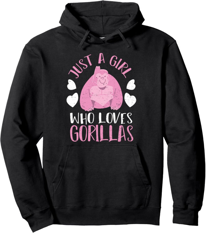 Gorilla: Just A Girl Who Loves Gorillas - Affe Sprüche Pullover Hoodie