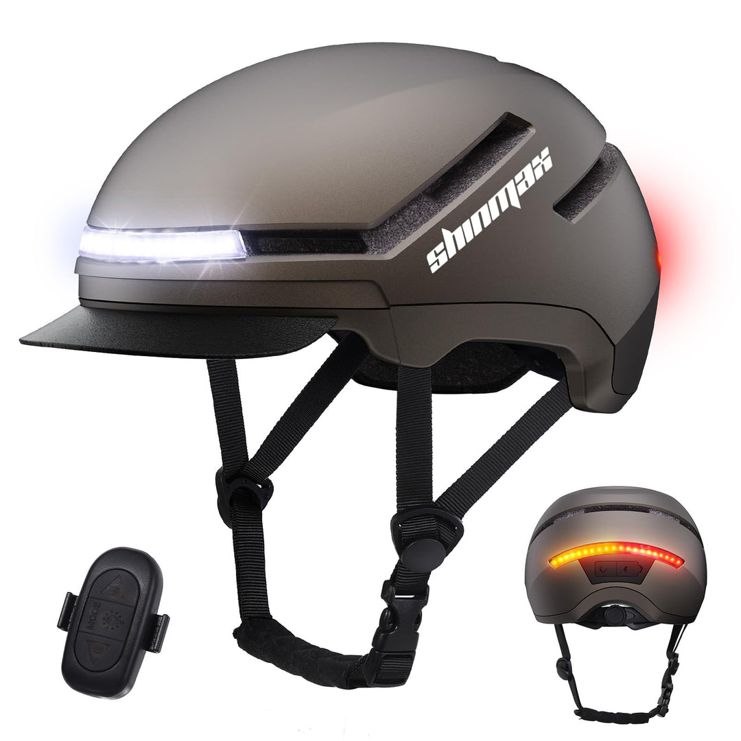 Shinmax Fahrradhelm Damen Herren mit Blinker & Licht, Fahrrad Helm Erwachsene mit USB Wiederaufladba