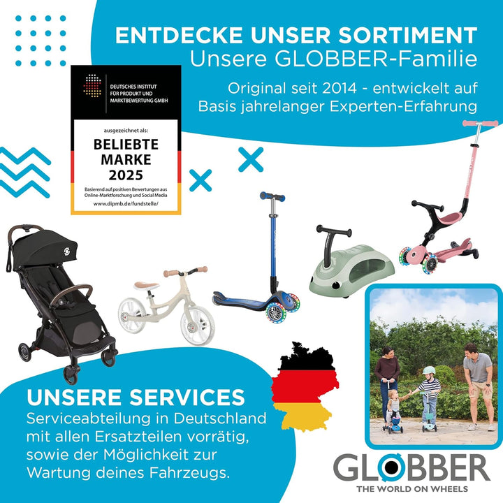 GLOBBER Walk N' ROLL 2in1 ECO – Lauflernwagen & Rutschauto ab 1 Jahr, Eva-Rollen, nachhaltiger Kunst