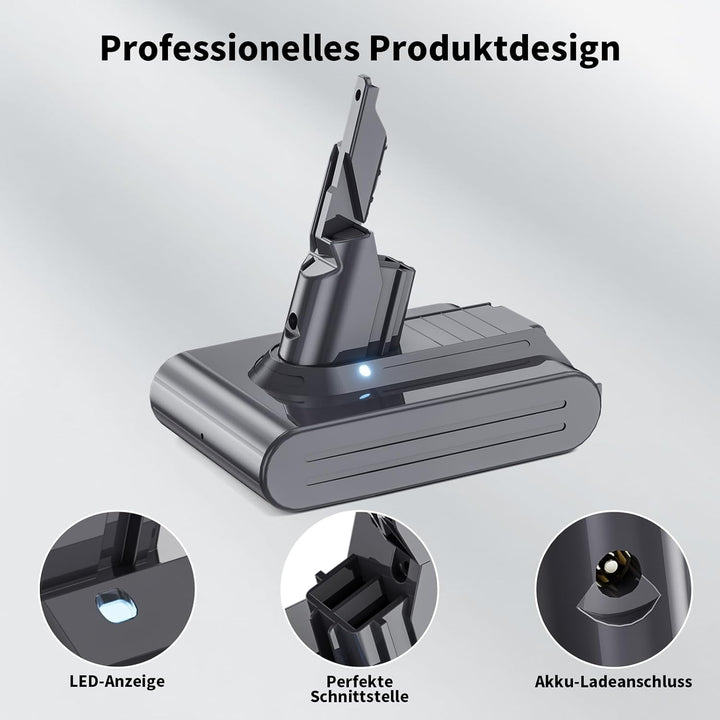 6000mAh für Dyson V7 Akku, Ersatzakku für Dyson V7 SV11 Kompatibel mit Animal Motorhead Absolute Tri