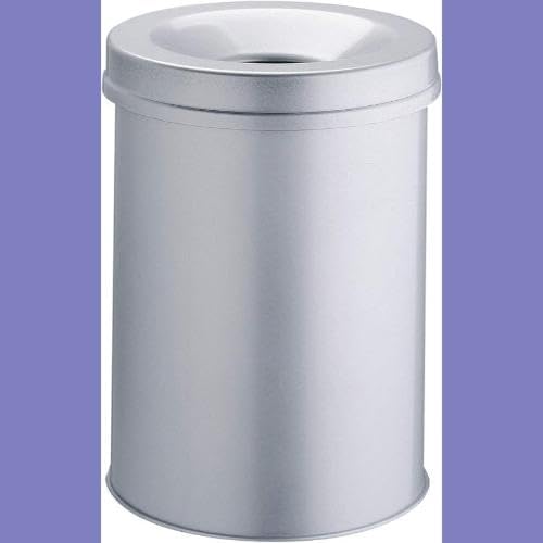 Durable Papierkorb Safe rund 15 Liter, silber, 330523 silber 15 Liter, silber 15 Liter
