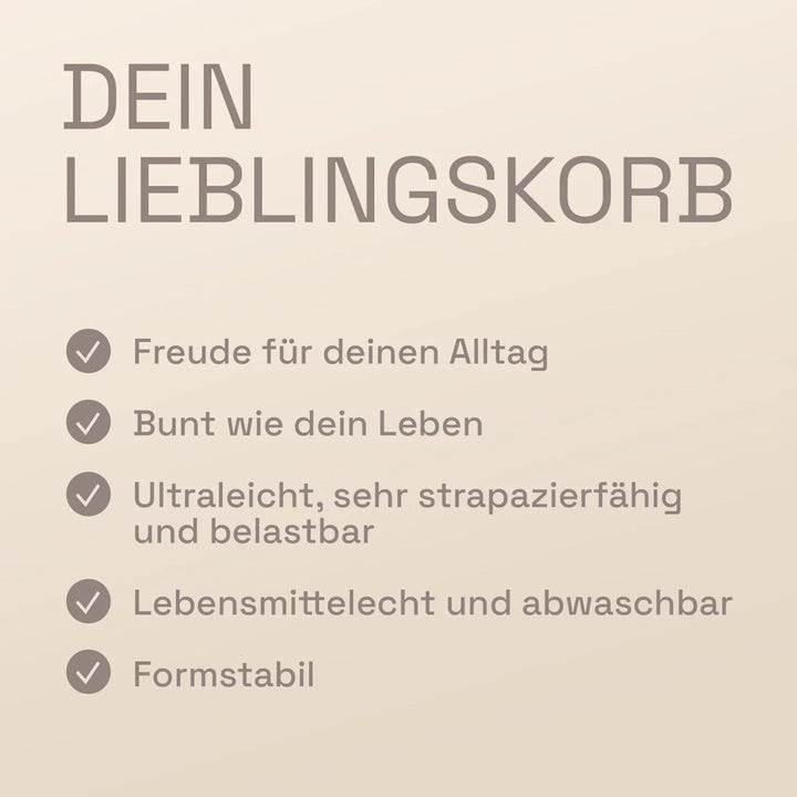 LIEBLINGSKORB Edge Black weinrot inkl. Deckel - ultraleichter, kippsicherer & formstabiler Einkaufsk