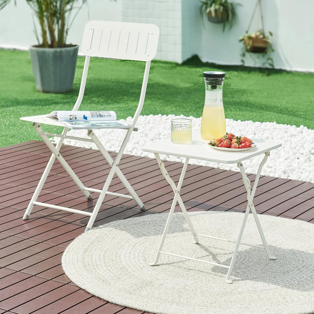[en.casa] Campingtisch Vegårshei Klapptisch Gartentisch Stahl klappbar quadratisch Outdoor-Tisch fal