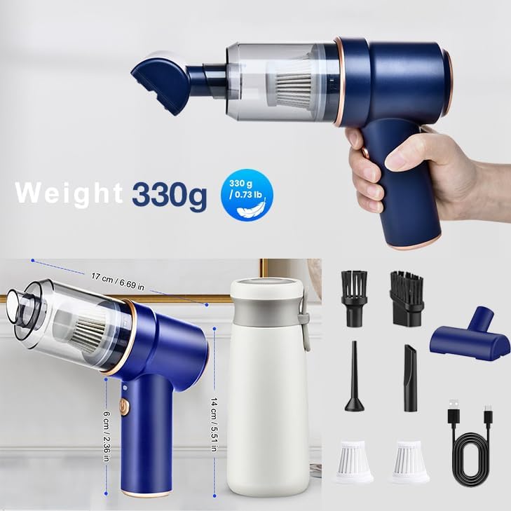 GKEAPZA Handstaubsauger, kabellos, Mini-Autoreiniger, 15000 PA, leichter Staubsauger und Gebläse, St