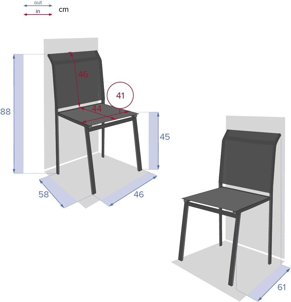 Hespéride Garten-stapelstuhl essentia wenge & Tonka epoxybehandeltes Aluminium