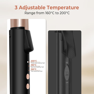 Mini Lockenstab FüR Kurze Haare Mit Einstellbarer Temperatur,Ideal FüR Unterwegs Dark Rose, Dark Ros