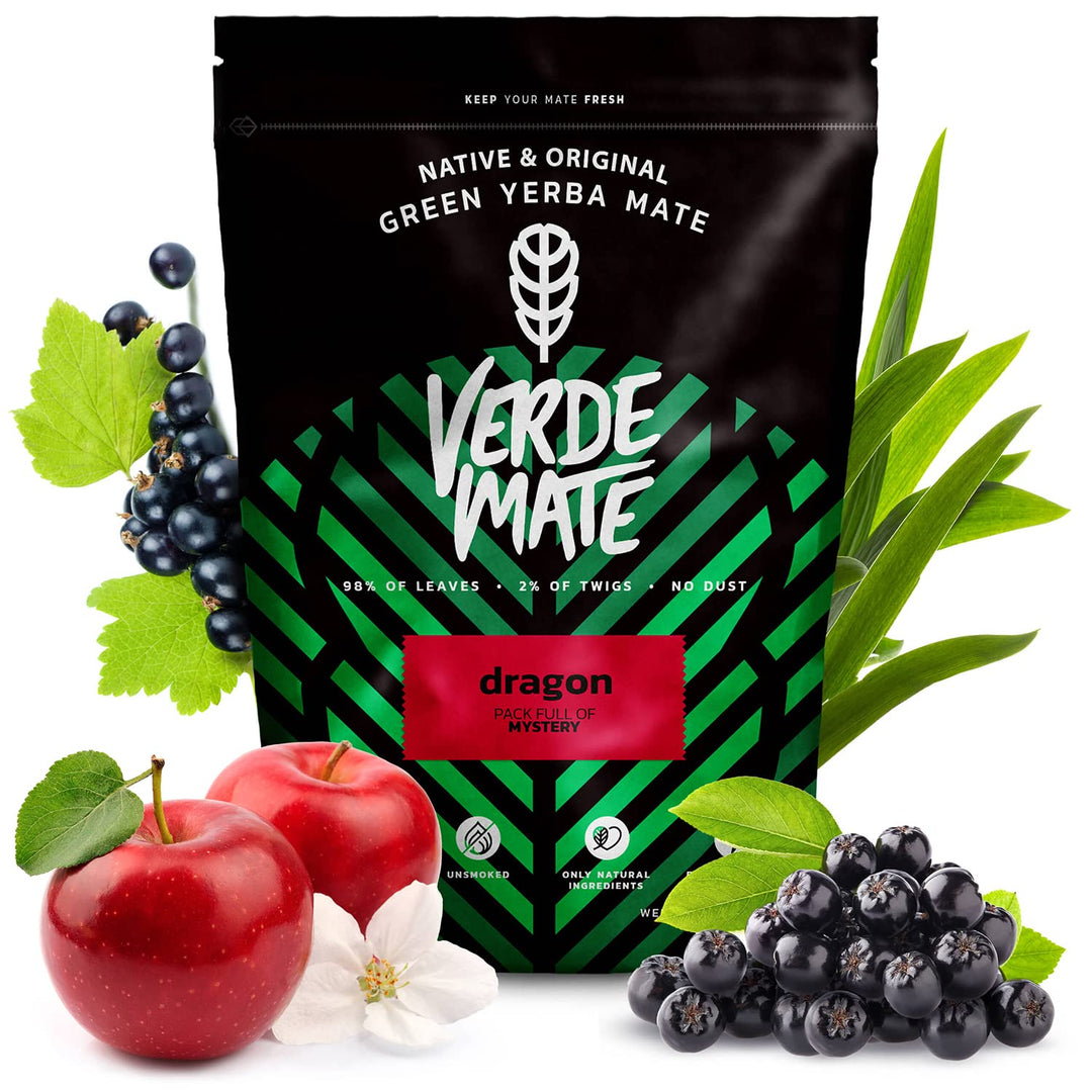 Mate Tee Verde Mate Frucht Set 1,5kg - Brasilien Yerba Mate - 5mm Grobe Blätter - Luftgetrocknet, St