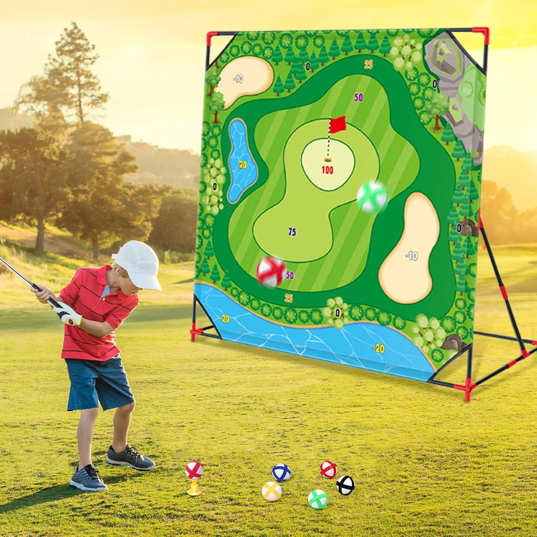 Generisch Kids Golf Set, Golf -Chipping -Spiel,Battle Golf Game Chipping Mat | mit Clubbällen Aufbew