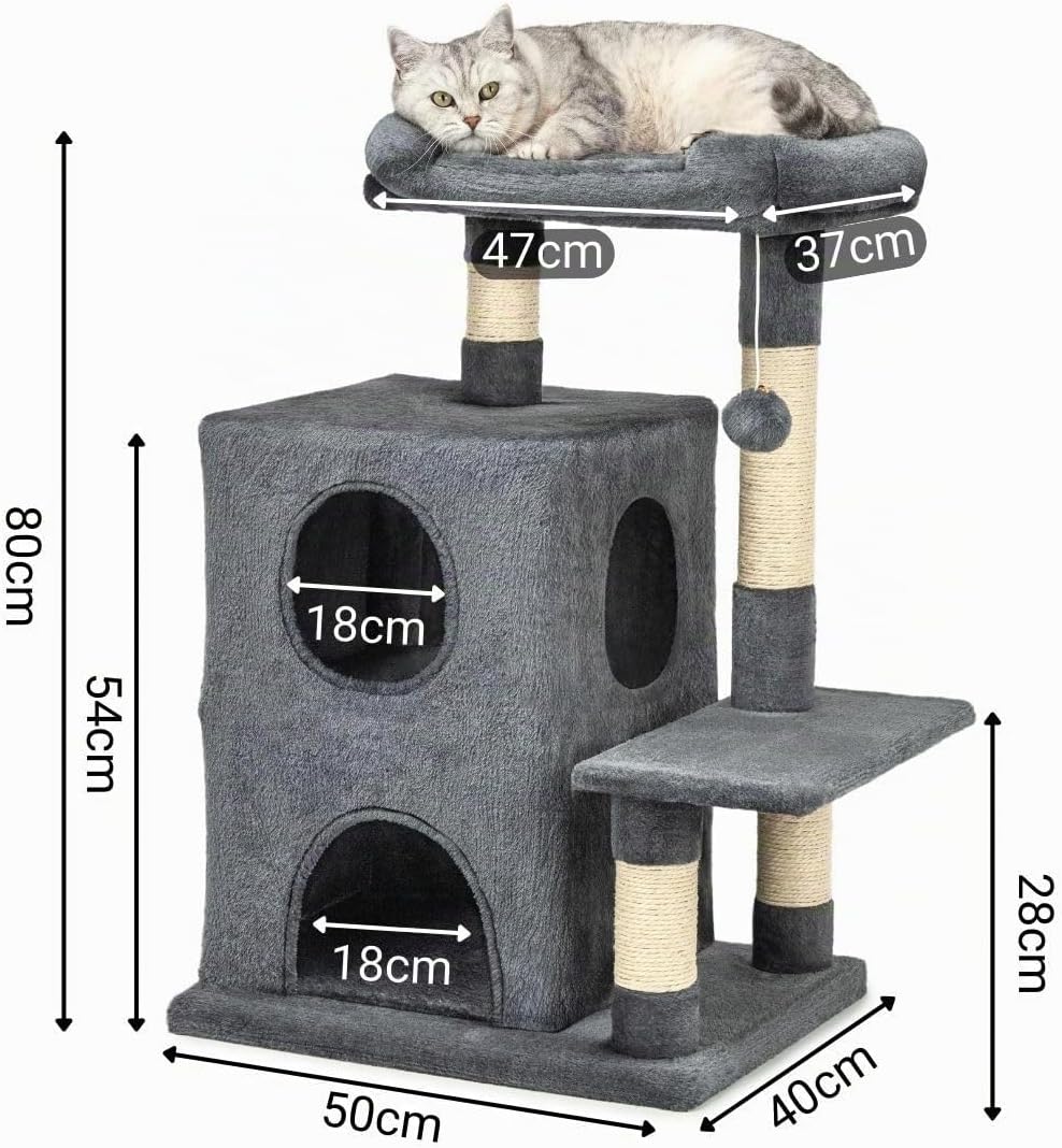 lionto by dibea Kratzbaum Kletterbaum Katzenkratzbaum Katzenbaum Höhe 80 cm