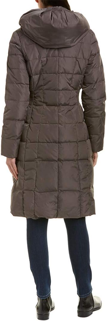 Cole Haan Damen Long Quilted Puffer Coat Down Jacket Daunenalternative Oberbekleidung M Carbon, M Ca
