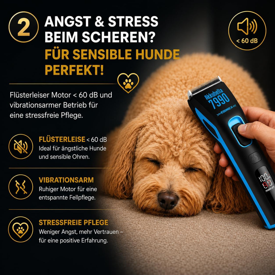 Hundeschermaschine Profi für Hunde & Katzen – FURLO Akkubella 7990 Tierhaarschneidemaschine für dich