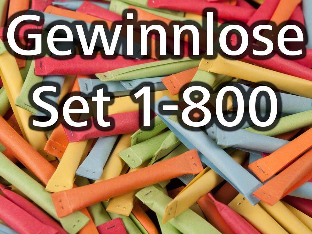 Sicherheitslose, geklammert, bunt gemischt, Set 1-800