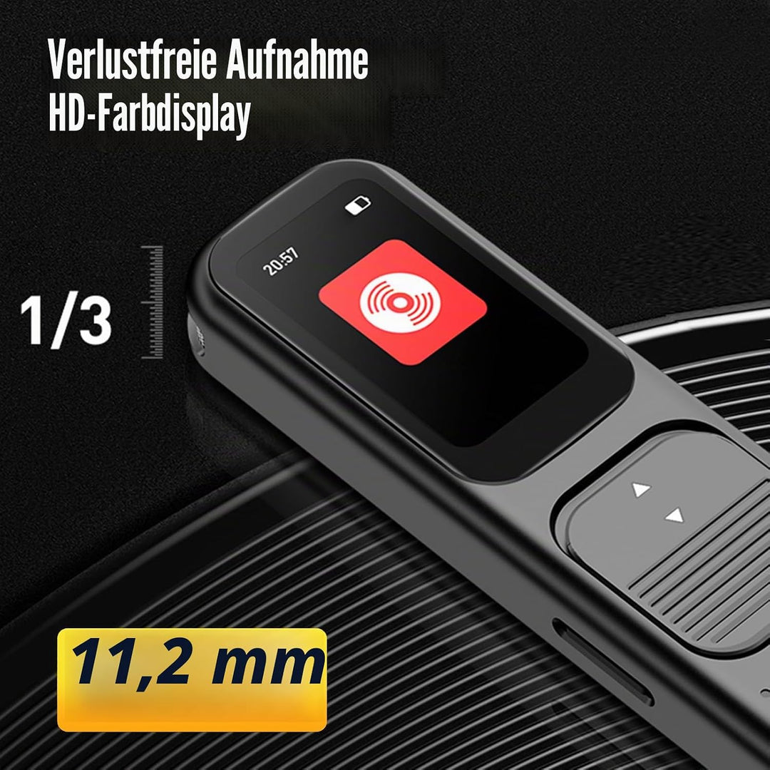 Kleiner Diktiergerät, Digitaler Diktiergerät, 80 Stunden, 3072 Kps, Rauschunterdrückung, USB C Sprac