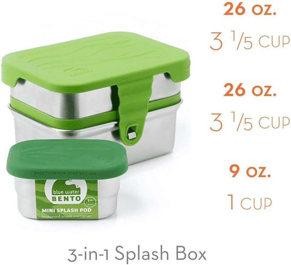 Ecolunchbox 3-in-1 Auslaufsichere Edelstahl Bento Box Spritzbox (1) 1 EA, 1 EA