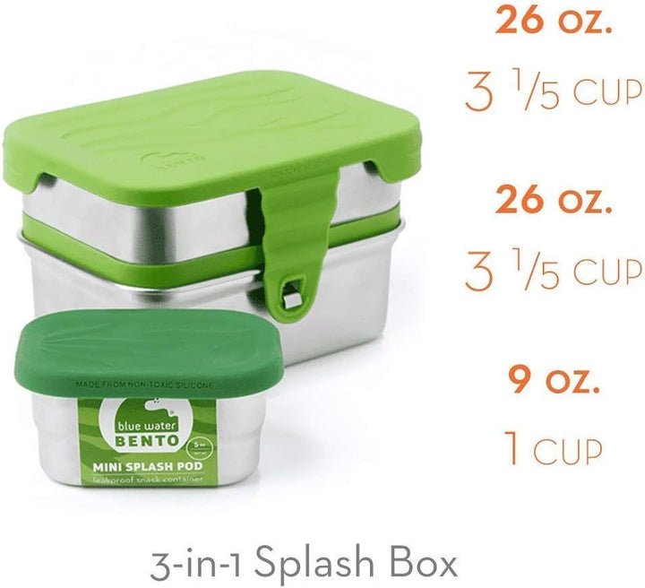 Ecolunchbox 3-in-1 Auslaufsichere Edelstahl Bento Box Spritzbox (1) 1 EA, 1 EA