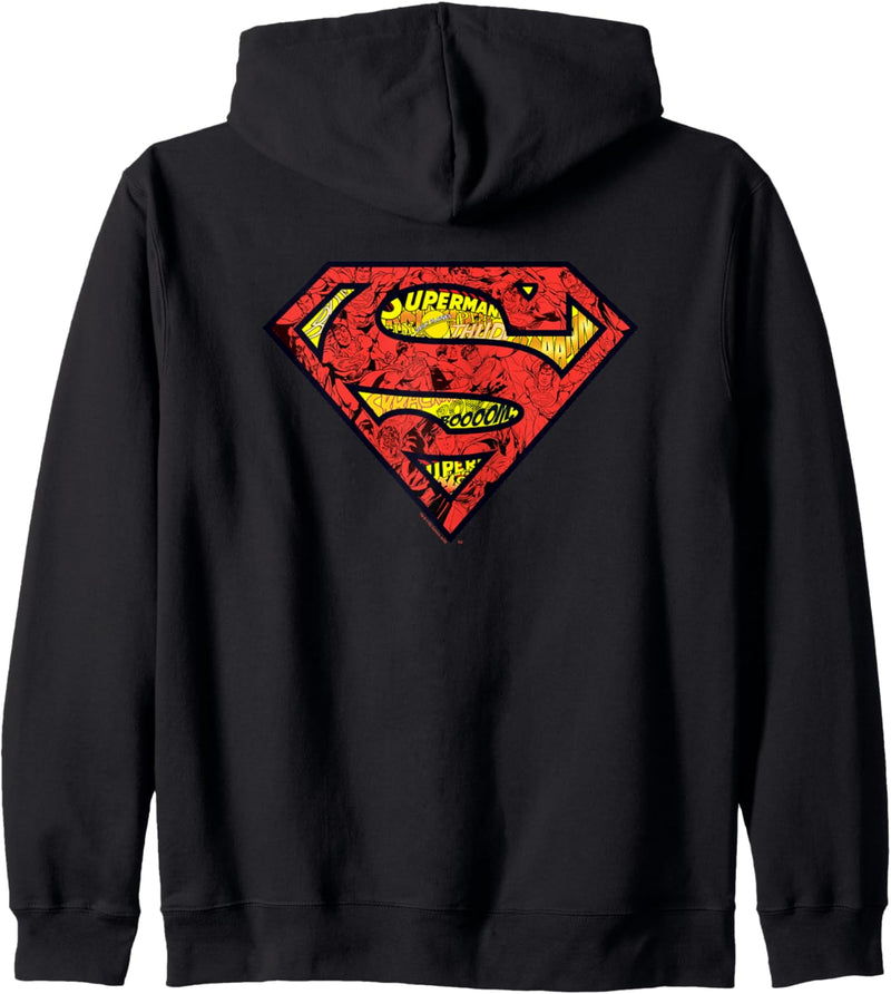 Superman Collage Shield Logo Kapuzenjacke