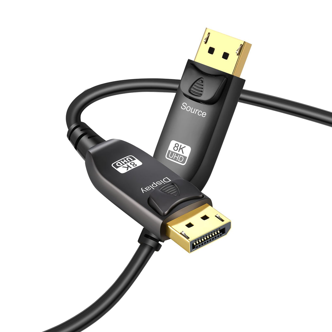 8K Glasfaser DisplayPort auf DisplayPort Kabel 1.4 20m, Ultra HD 8K @ 60Hz 4K @ 144Hz optisches Glas