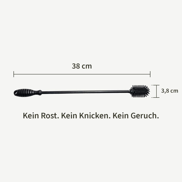 Flaschenbürste Extra Lang 38cm – KAVORA | Silikon, Edelstahlkern, kein Rost, kein Geruch, LFGB-Zerti