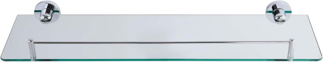 axentia Wandablage aus Glas mit verchromter Fassung als Badregal - Wandregal Bad & WC - Badablage fü