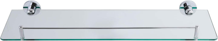 axentia Wandablage aus Glas mit verchromter Fassung als Badregal - Wandregal Bad & WC - Badablage fü