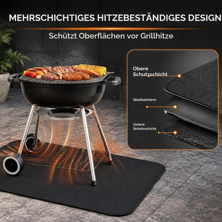 UBeesize Thickened 152x91cm unter Grill Matte für Outdoor-Grill, feuerfeste Matte für Rasen, Raucher