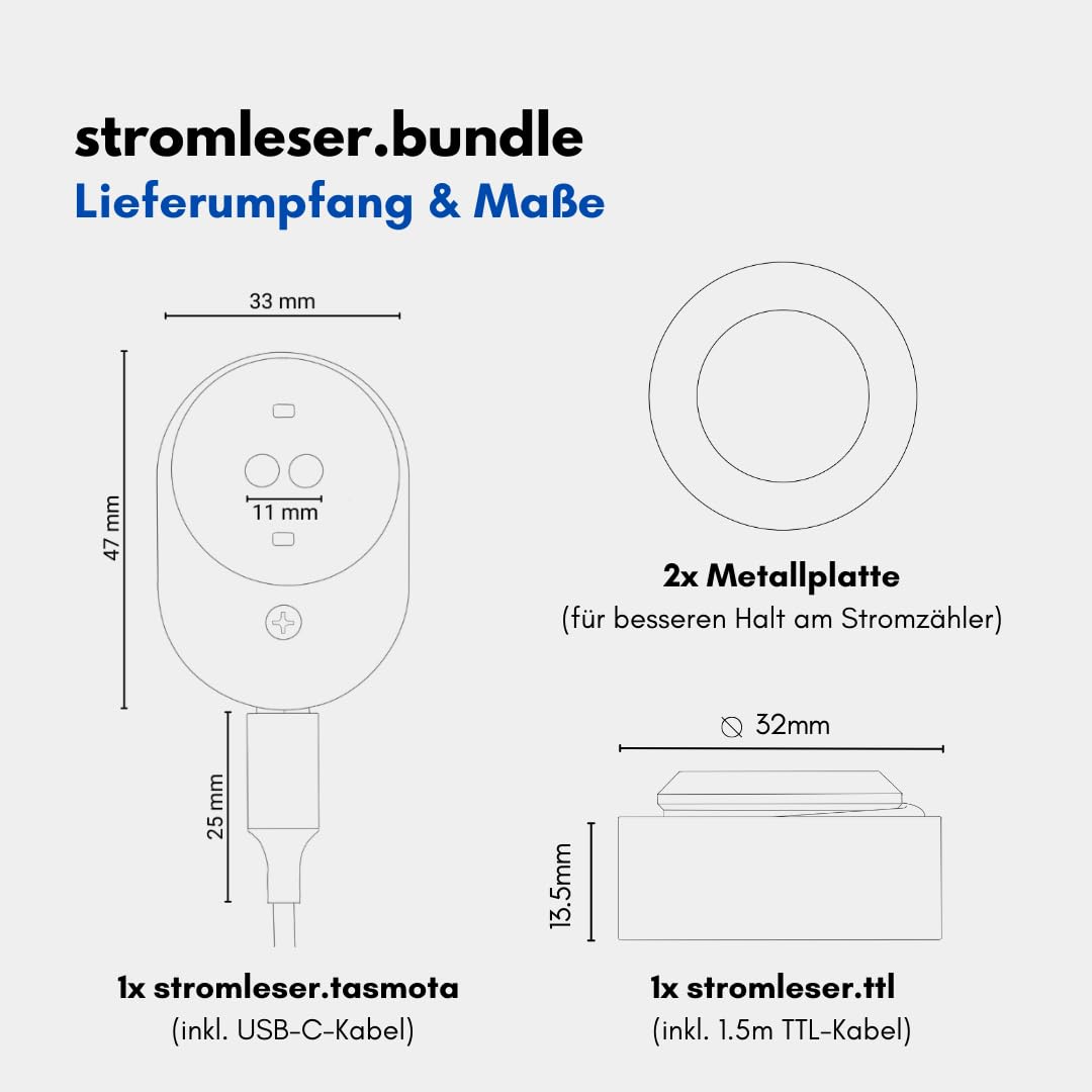 Stromleser Bundle: WIFI & TTL - IR Lesekopf: Zwei Smart Meter gleichzeitig auslesen WLAN, Mit Tasmot