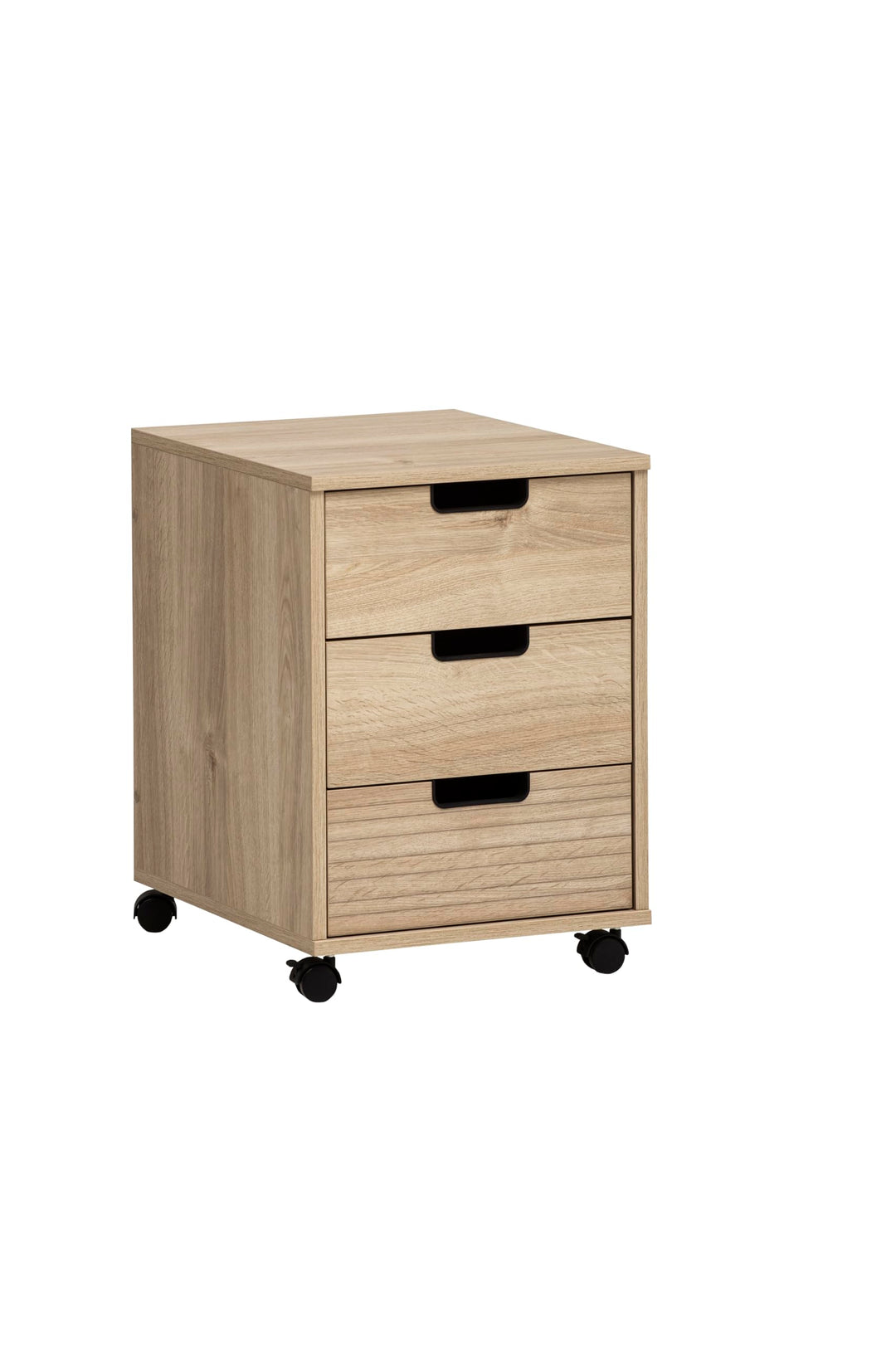 Schildmeyer Rollcontainer Emmik 159593, weisseiche Dekor/gestreift, 40 x 50 x 57 cm Weiss Eiche Deko