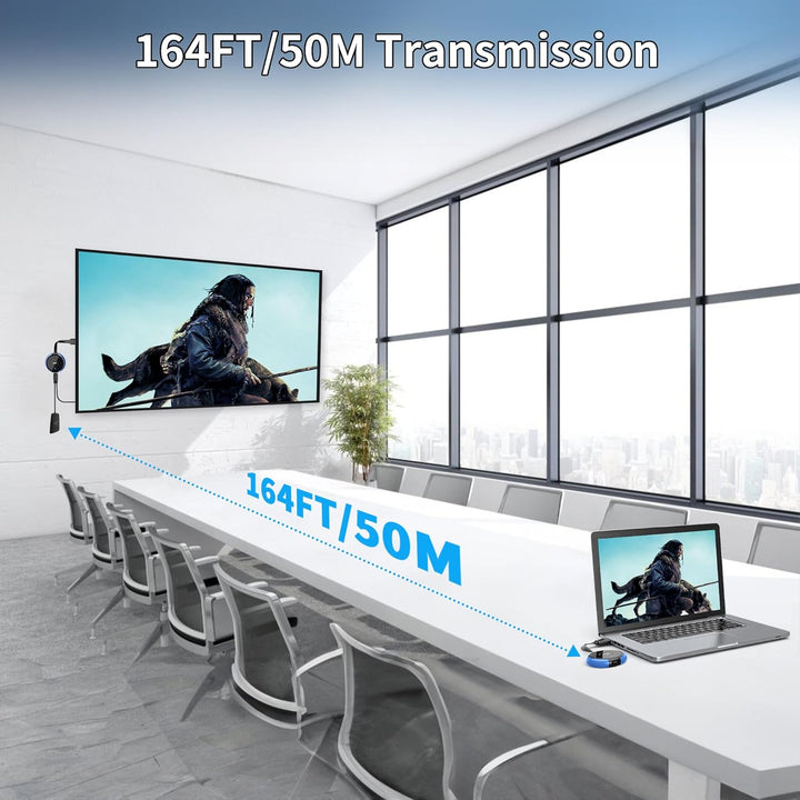 Wireless HDMI, HDMI Wireless Transmitter and Receiver 4K HDMI Funkübertragung,165FT/50M HDMI ohne Ka