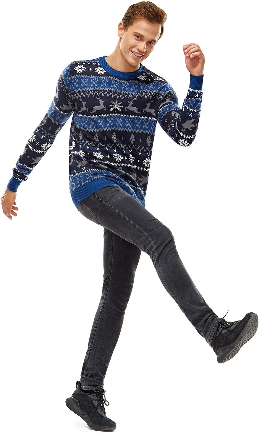 U LOOK UGLY TODAY Hässlicher Weihnachtspullover Herren Unisex Lustig Ugly Christmas Sweater Chunky G