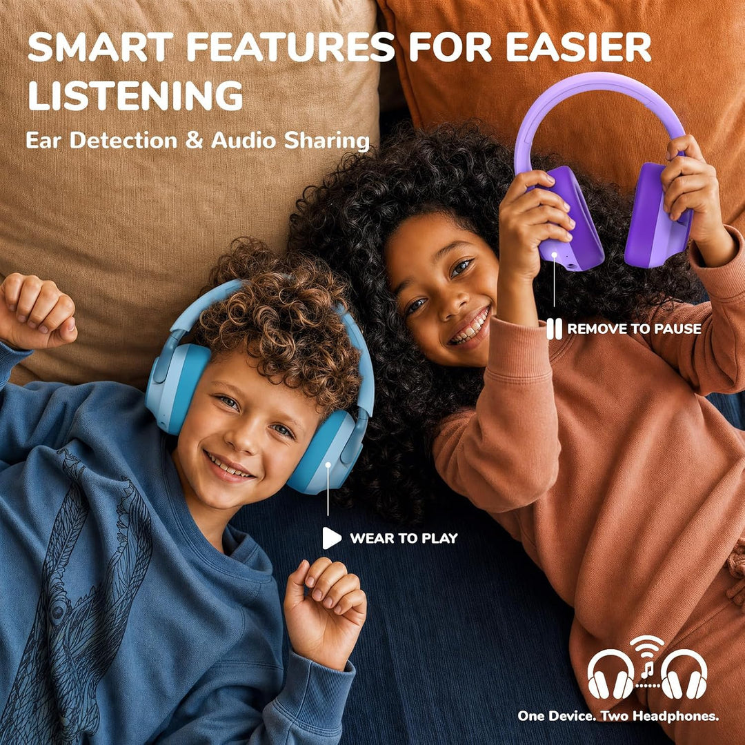 iClever Q950 Noise Cancelling Kopfhörer Kinder, Zertifizierter Gehörschutz | SafeSound Tech 3.1, TÜV
