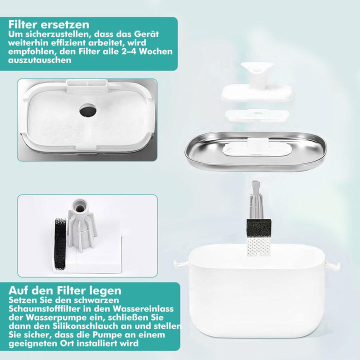 30 Stück Filter Katzenbrunnen，PLWF105/PLWF115/PLWF005 Dockstream Cat Water Fountain，Austausch des Pe