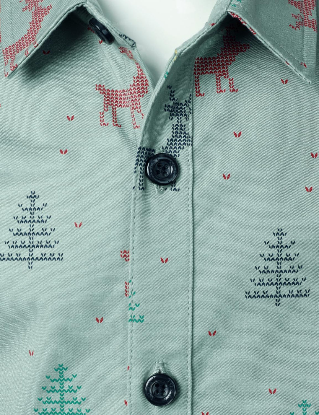 JOGAL Herren Funky Christmas Print Weihnachtsmann Hemd Langarm Button Up Freizeithemd Grosse Jungs 6