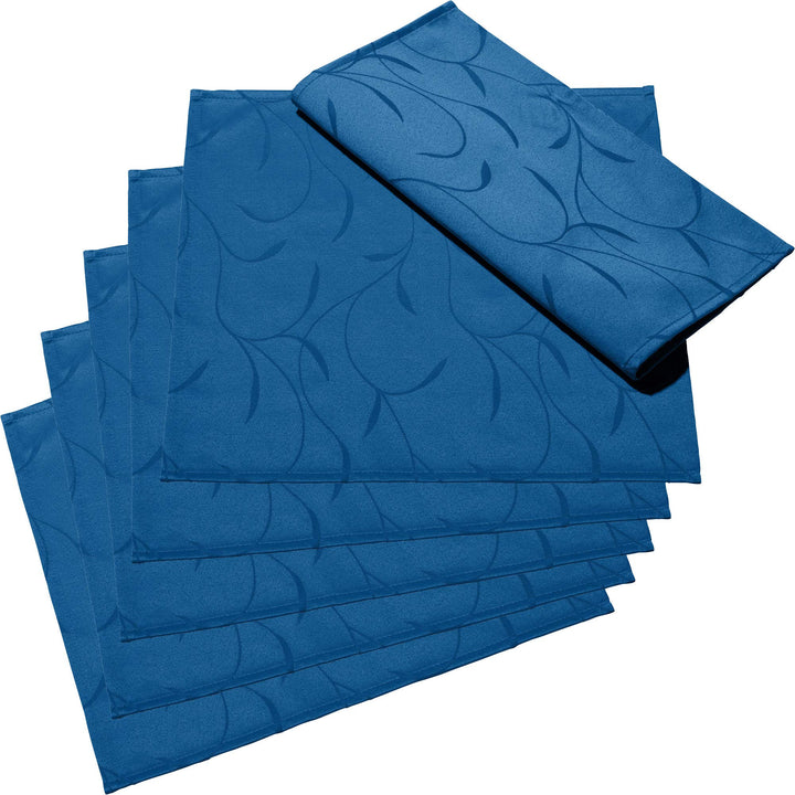 Erwin Müller Servietten"Remscheid" 6er-Pack Damast blau Grösse 40x40 cm 40x40 cm Blau, 40x40 cm Blau