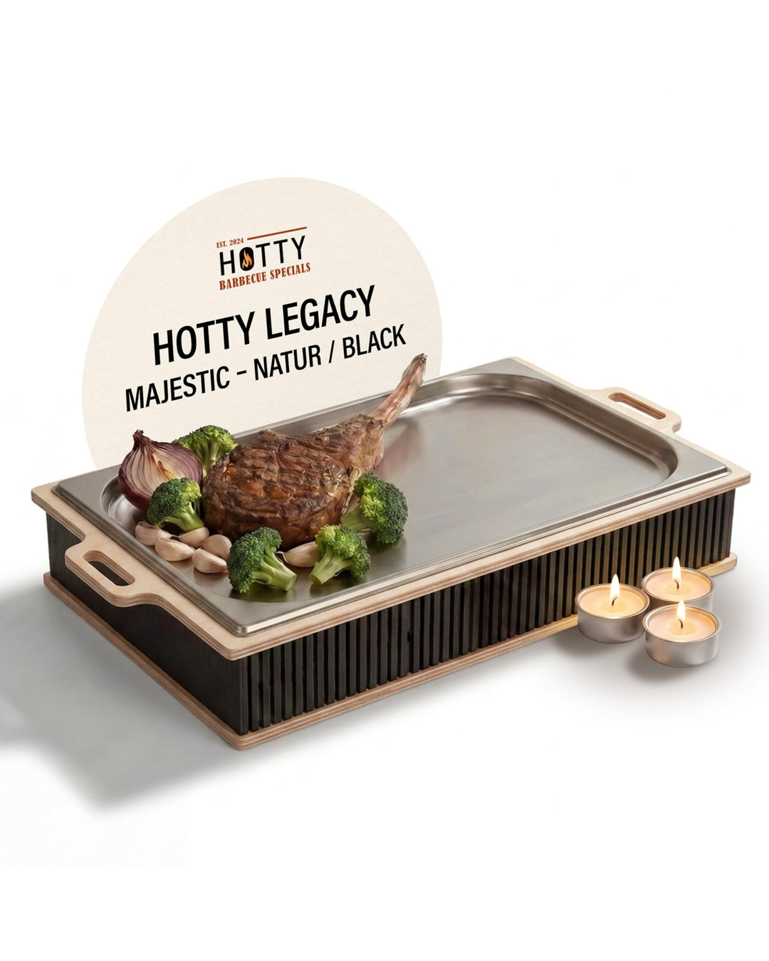 INEXTERIOR – Hotty Legacy Warmhalteplatte zum Grillen – BBQ Warmhaltebehälter für Speisen – Grillgut