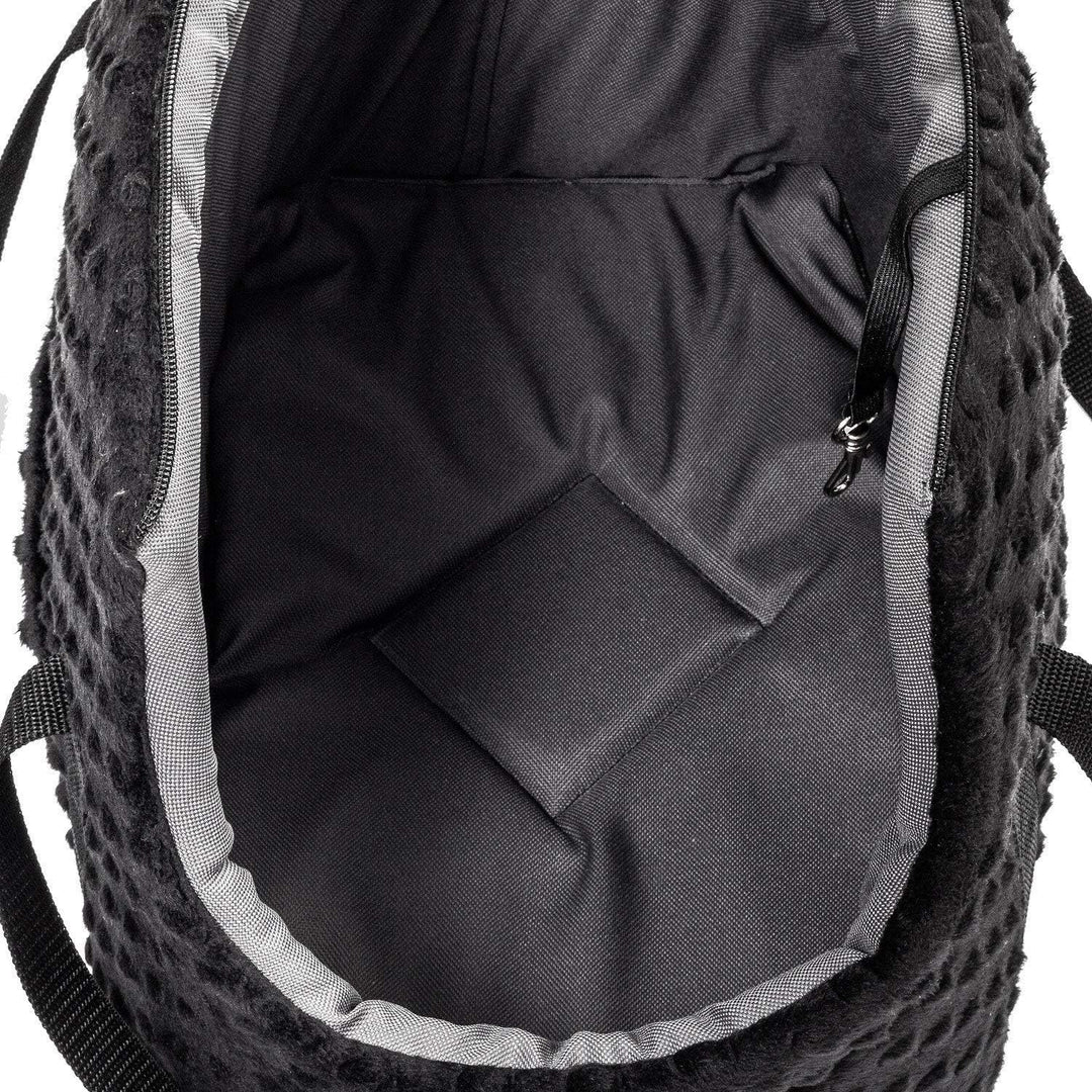 Hundetasche - Schwarz (Minky), M bis 10 kg - Tragetasche für kleinen und mittleren Hund, Welpen, Kat