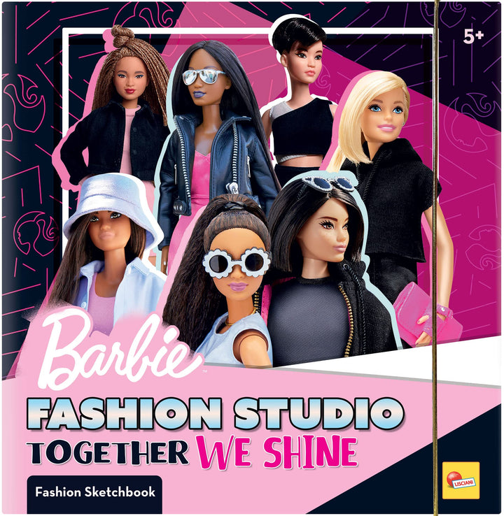 Lisciani - BARBIE - Skizzenbuch Set Wir Glänzen - Modestudio - Models zum Anziehen - Kreatives Spiel