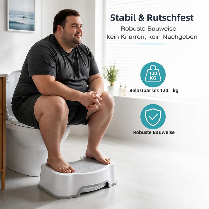 Toilettenhocker für Erwachsene, Tritthocker Kinder 2 Stufen