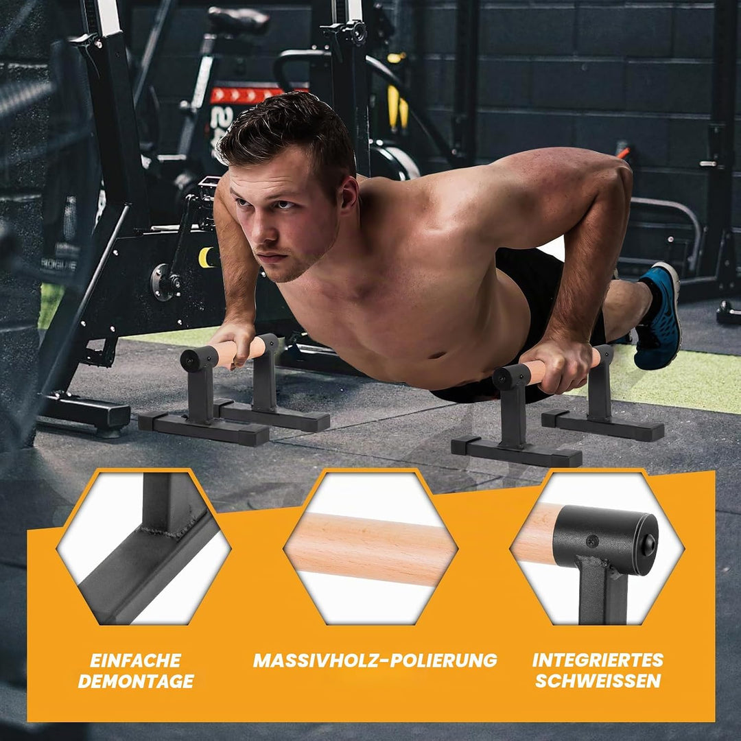 Parallettes, Calisthenics Griffe für Handstand, Push-Ups, Liegestützgriffe Holz für Fitness zuhause