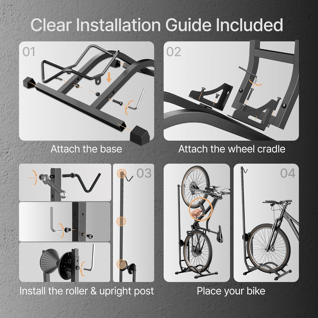PEGZONE Fahrradständer, Vertikal & Horizontal, höhenverstellbarer, Passend für 20-29 Zoll & 90 mm(3,