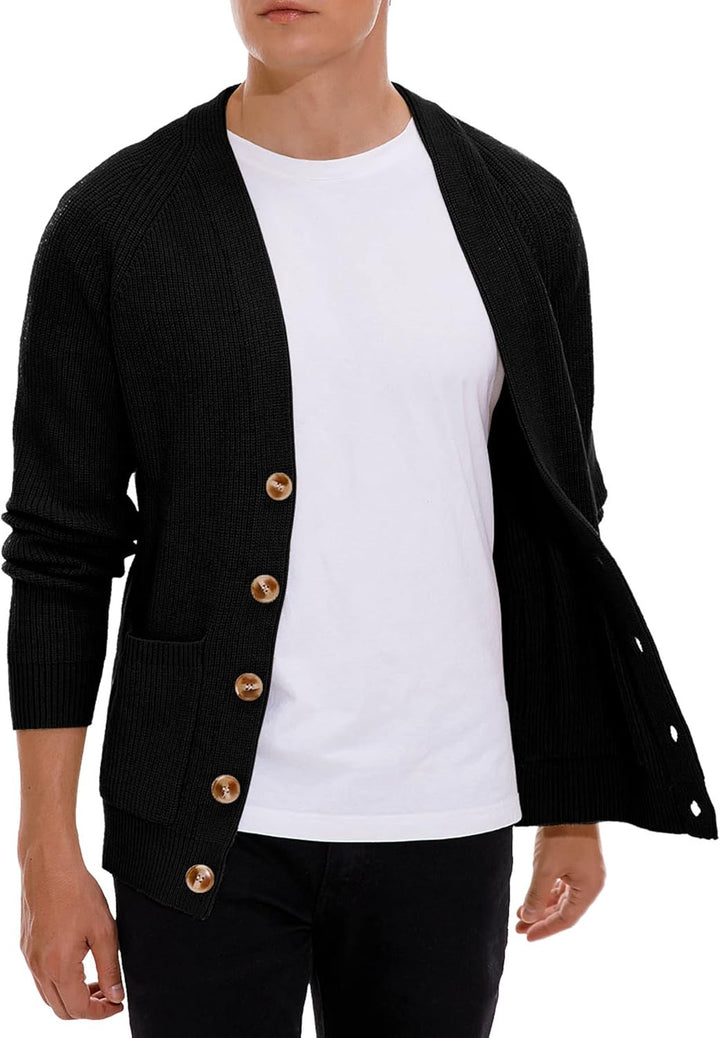 Hisir Strickjacke Herren Pullover Cardigan Feinstrick Klassischer V Ausschnitt Winter Warme Weiche S