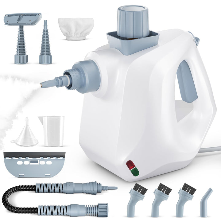 Handheld Dampfreiniger 1000W, Tragbarer Hochdruck Reiniger mit 11 Zubehörteilen 350ML Tank Schnelle