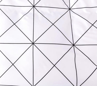 Bettwäsche Kariert 135x200 4teilig Schwarz Weiss Microfaser Grau Bettbezug Karo Streifen Geometrisch