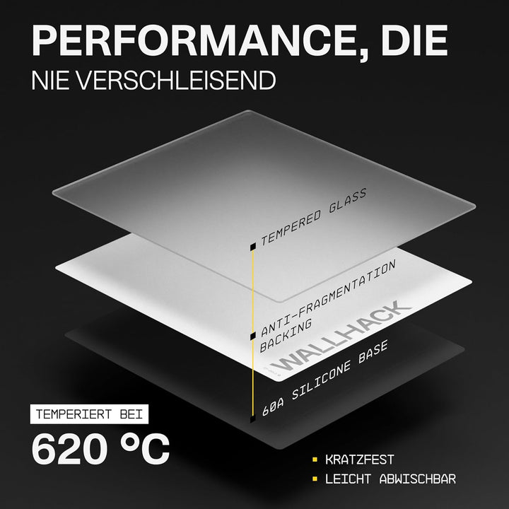 Wallhack SP-004A Glas Gaming Mauspad – 4. Gen mikrogeätzte Oberfläche, grosses Mauspad für Esports,