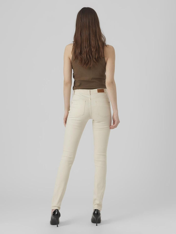 VERO MODA Damen Vmalia Mr Skinny Shape Jeans Ecru Noos Top L Ecru, L Ecru