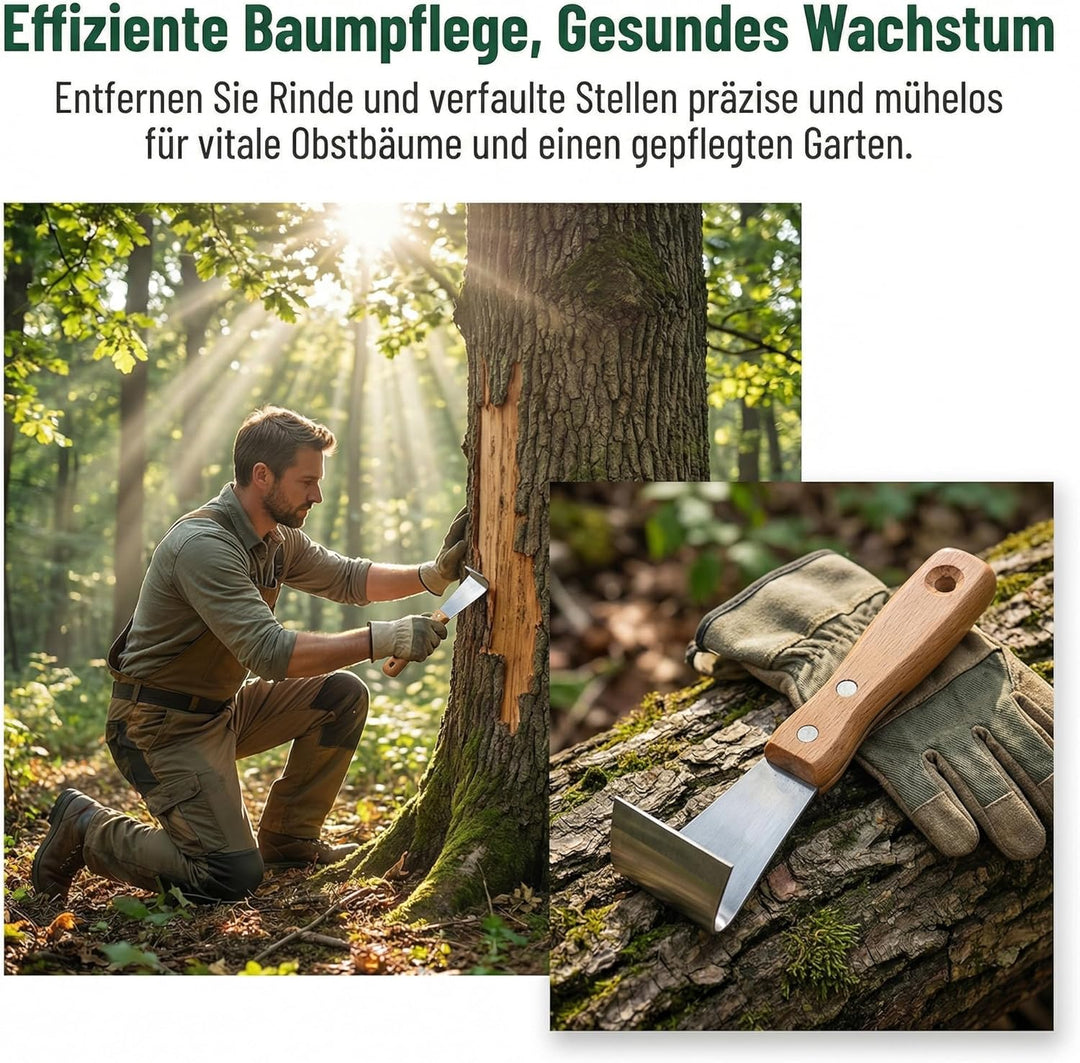Toyvian Rindenschäler mit Holzgriff Manuelles Entrindungswerkzeug für Gartenbäume Rostfrei Langlebig