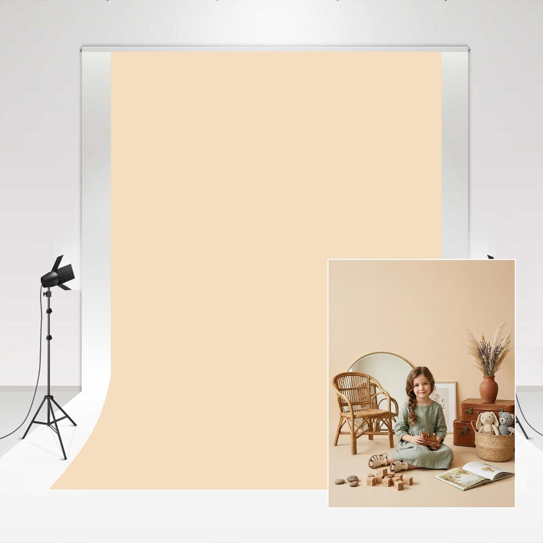 Kate Photography Studio Hintergrund Cremefarbe 2.4x3m/8x10ft Beige Hintergrundfotografie Einfarbig B