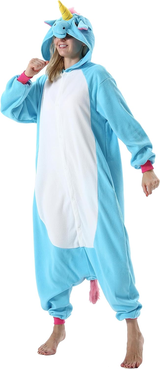 SimZoo Unisex Pyjamas Onesies Tiere Kostüm Cosplay Erwachsene Karneval Nachtwäsche Halloween Schlafa