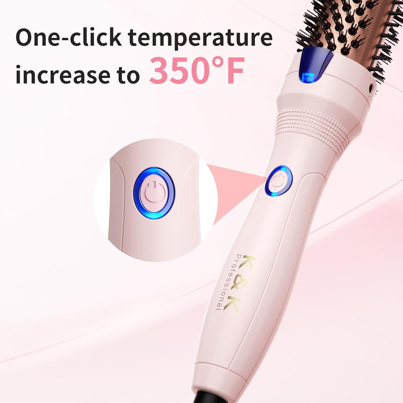 K&K Thermobürste Keratin Thermal Brush Protect Beheiztes Fass Heisse Haarbürste, Ionisch Glatt Schei