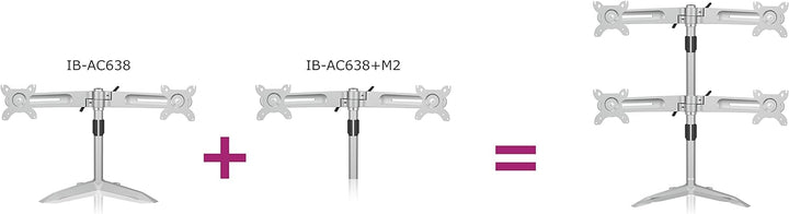 Icy Box IB-AC638+M2 Monitorhalter für 2 Monitore (bis 24") - Zubehör/Erweiterungseinheit für Icy Box